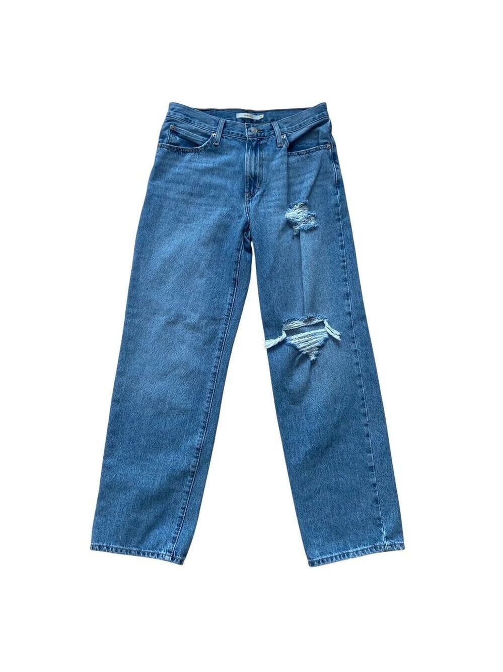 Levis 94 Baggy Womens Distressed High-Waisted Jeans Size 28 ripped 100% Cotton